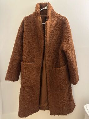 Pull&Bear Brown Teddy Lined Jacket, Size S